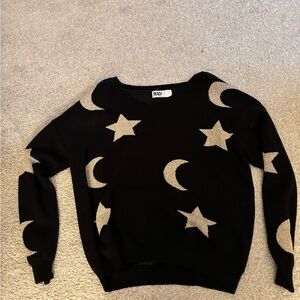 Beach Riot Black Sweater with Star and Moon Design